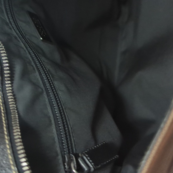 Prada Large Brown canvas/ black leather trimmed Tote Bag - Picture 10 of 16